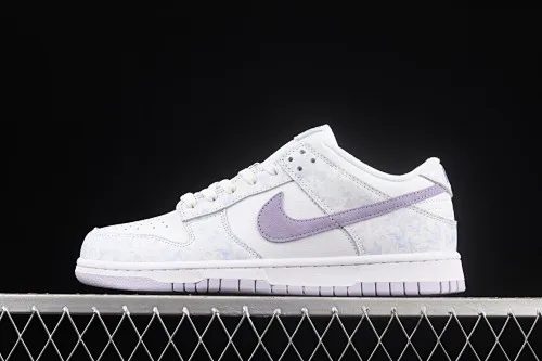 All categories Nk SB Dunk series Nk SB Dunk Low low-top sneakers pure original version Nk SB Dunk Low Prm white light purple color SB smashed backboard fashion casual sneakers DM9467-500